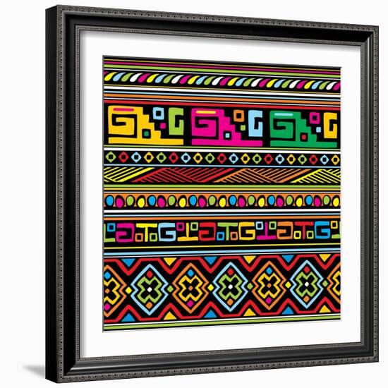 African Pattern Color-valeriya-Framed Art Print