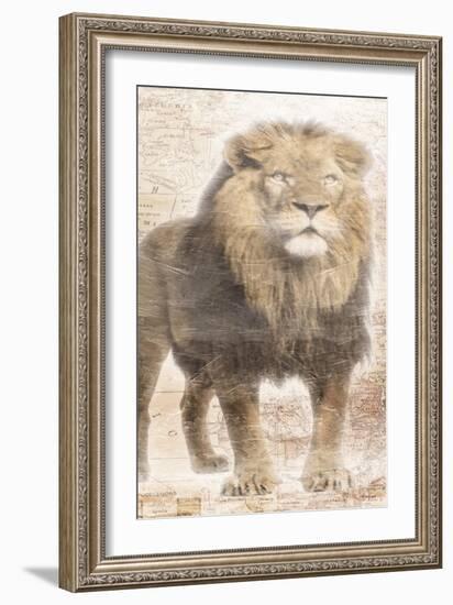 African Traveling  Animals Three-Jace Grey-Framed Art Print