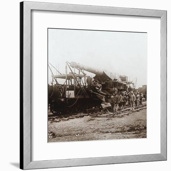 African troops and heavy artillery, Champagne, northern France, c1914-c1918-Unknown-Framed Photographic Print