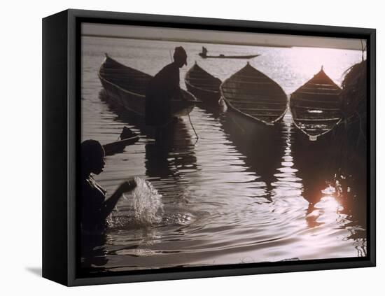 African Woman Bathing in Niger River Near Timbuktu-Eliot Elisofon-Framed Premier Image Canvas