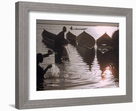 African Woman Bathing in Niger River Near Timbuktu-Eliot Elisofon-Framed Photographic Print