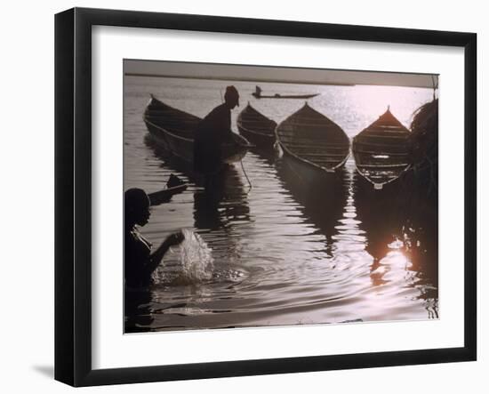 African Woman Bathing in Niger River Near Timbuktu-Eliot Elisofon-Framed Photographic Print