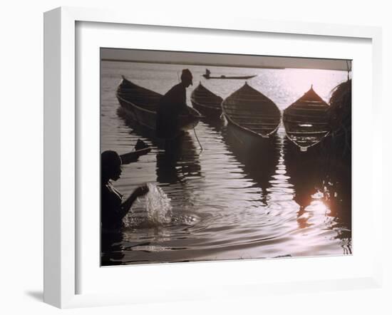 African Woman Bathing in Niger River Near Timbuktu-Eliot Elisofon-Framed Photographic Print