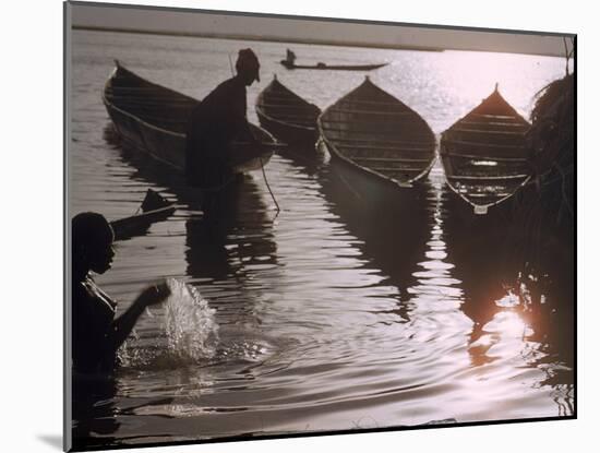 African Woman Bathing in Niger River Near Timbuktu-Eliot Elisofon-Mounted Photographic Print