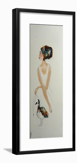 African Woman with 1 Ducks, 2016-Susan Adams-Framed Giclee Print