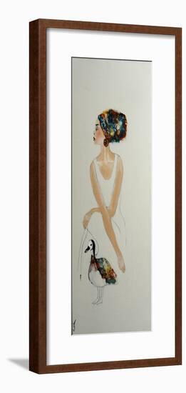 African Woman with 1 Ducks, 2016-Susan Adams-Framed Giclee Print