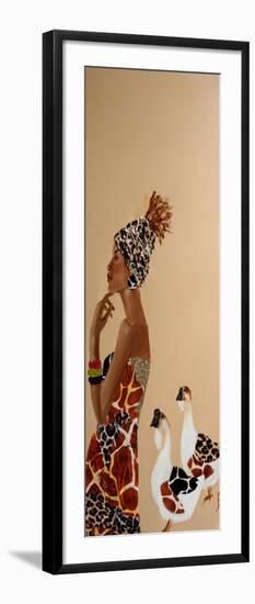 African Woman with African Geese, 2016-Susan Adams-Framed Giclee Print