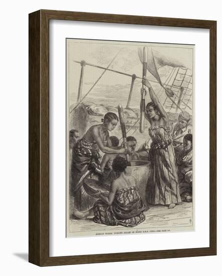 African Women Husking Millet on Board HMS Lynx-Arthur Hopkins-Framed Giclee Print