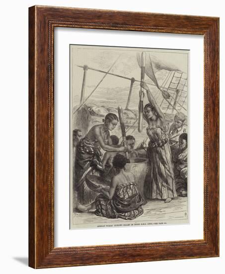 African Women Husking Millet on Board HMS Lynx-Arthur Hopkins-Framed Giclee Print
