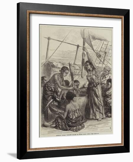 African Women Husking Millet on Board HMS Lynx-Arthur Hopkins-Framed Giclee Print