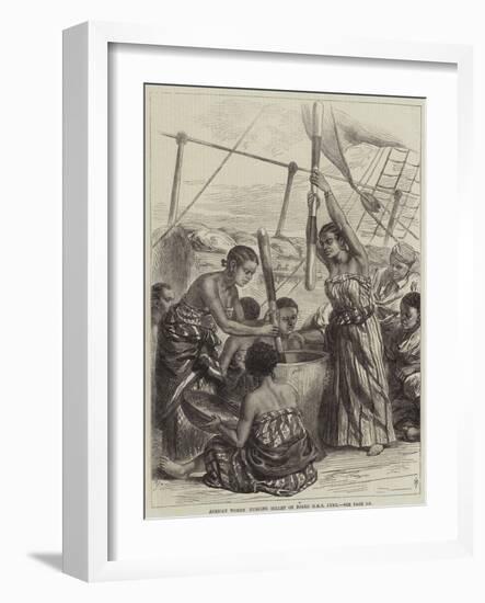 African Women Husking Millet on Board HMS Lynx-Arthur Hopkins-Framed Giclee Print