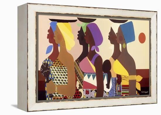 African Women-Varnette Honeywood-Framed Stretched Canvas