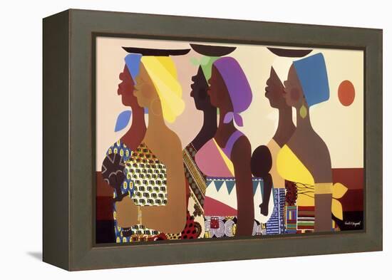 African Women-Varnette Honeywood-Framed Stretched Canvas