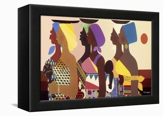 African Women-Varnette Honeywood-Framed Stretched Canvas