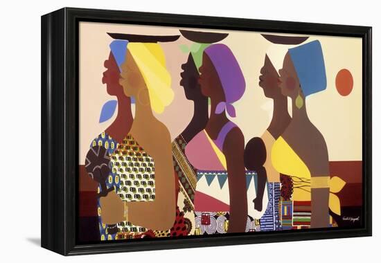 African Women-Varnette Honeywood-Framed Stretched Canvas