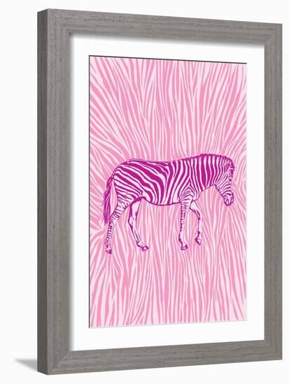 African Zebra Striking Camouflage-Carlo Kaminski-Framed Giclee Print