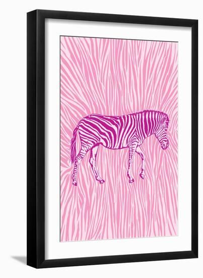 African Zebra Striking Camouflage-Carlo Kaminski-Framed Giclee Print