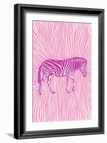 African Zebra Striking Camouflage-Carlo Kaminski-Framed Giclee Print