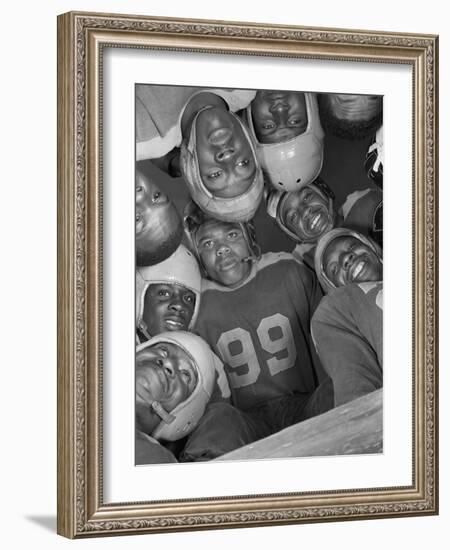 Africans American Football Huddle at Bethune-Cookman College,1943-null-Framed Photo