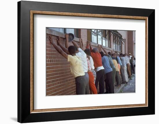 Africans American Lined Up Against Wall Being Arrested by Police after Race Riots in Detroit, 1967-Declan Haun-Framed Photographic Print