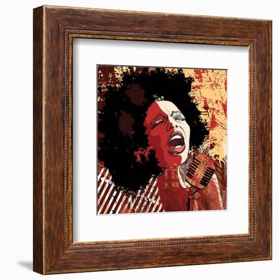 Afro American Jazz Singer-null-Framed Premium Giclee Print