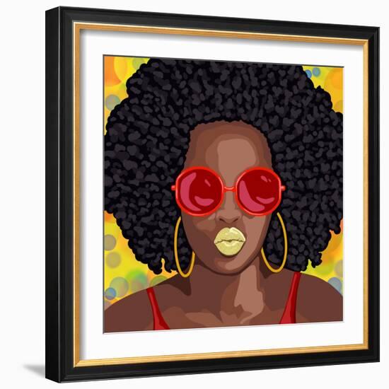 Afro Fashion 1-Marcus Prime-Framed Art Print