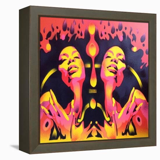Afro Summer-Abstract Graffiti-Framed Premier Image Canvas