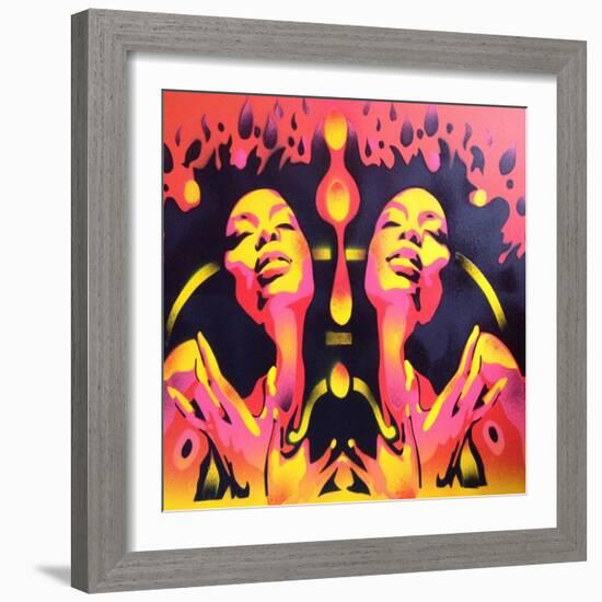 Afro Summer-Abstract Graffiti-Framed Giclee Print