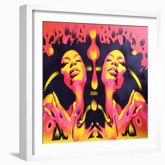 Afro Summer-Abstract Graffiti-Framed Giclee Print