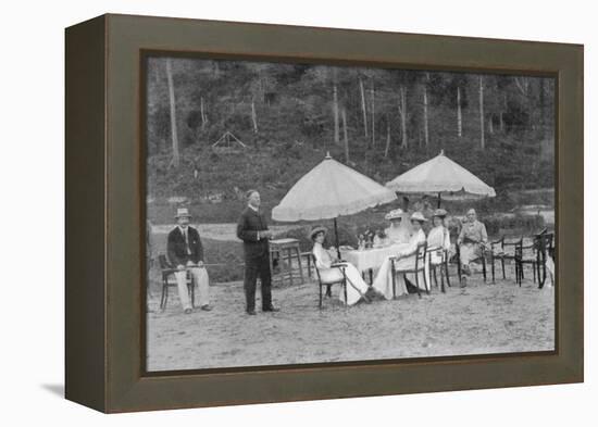 After a Match: Riflewomen at Lunch, from an Article Entitled 'English Women at Play in Far-Away?-English Photographer-Framed Premier Image Canvas