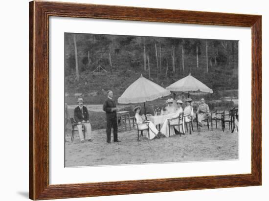 After a Match: Riflewomen at Lunch, from an Article Entitled 'English Women at Play in Far-Away?-English Photographer-Framed Photographic Print