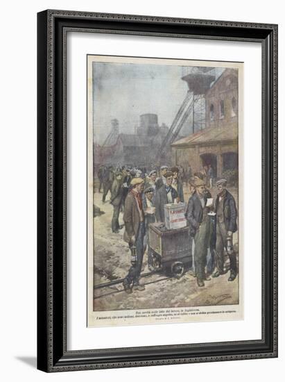 After a Secret Ballot British Miners Decide to Go on Strike-Achille Beltrame-Framed Art Print