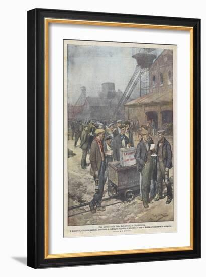 After a Secret Ballot British Miners Decide to Go on Strike-Achille Beltrame-Framed Art Print