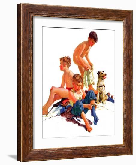 "After a Swim,"July 21, 1934-Eugene Iverd-Framed Giclee Print