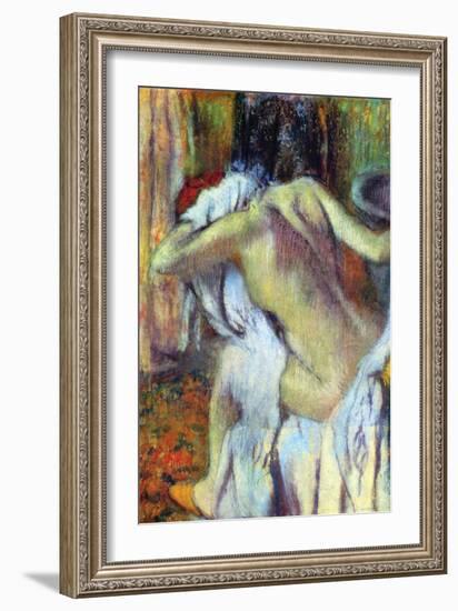 After Bathing-Edgar Degas-Framed Premium Giclee Print