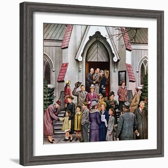 "After Church," April 16, 1949-Stevan Dohanos-Framed Giclee Print