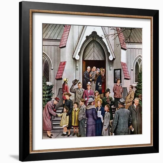 "After Church," April 16, 1949-Stevan Dohanos-Framed Giclee Print