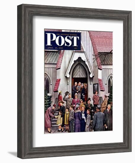 "After Church," Saturday Evening Post Cover, April 16, 1949-Stevan Dohanos-Framed Giclee Print