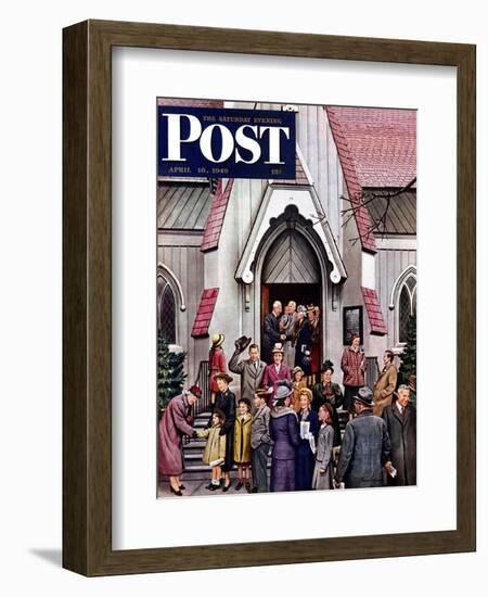 "After Church," Saturday Evening Post Cover, April 16, 1949-Stevan Dohanos-Framed Giclee Print