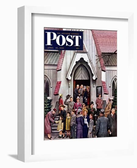 "After Church," Saturday Evening Post Cover, April 16, 1949-Stevan Dohanos-Framed Giclee Print