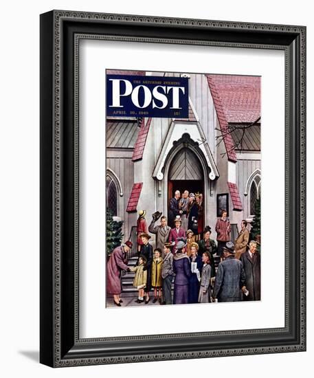 "After Church," Saturday Evening Post Cover, April 16, 1949-Stevan Dohanos-Framed Giclee Print