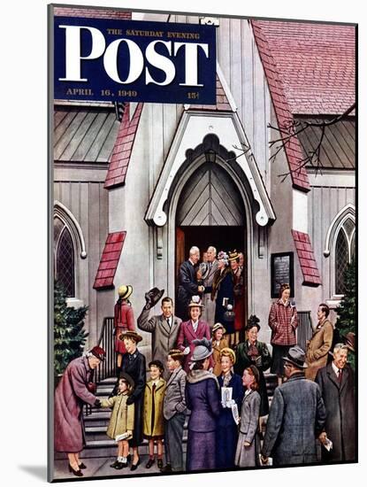 "After Church," Saturday Evening Post Cover, April 16, 1949-Stevan Dohanos-Mounted Giclee Print