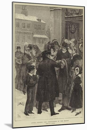 After Church, the Compliments of the Season-Frederick Barnard-Mounted Giclee Print