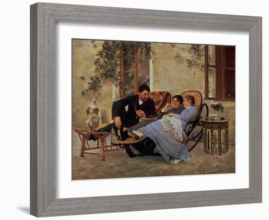 After Dinner, 1888-Nikolai Dmitrievich Kuznetsov-Framed Giclee Print