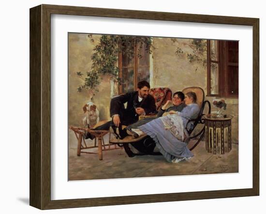 After Dinner, 1888-Nikolai Dmitrievich Kuznetsov-Framed Giclee Print