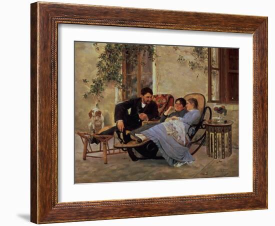 After Dinner, 1888-Nikolai Dmitrievich Kuznetsov-Framed Giclee Print