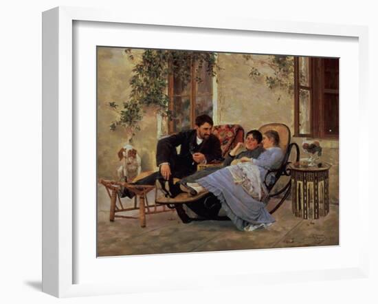 After Dinner, 1888-Nikolai Dmitrievich Kuznetsov-Framed Giclee Print