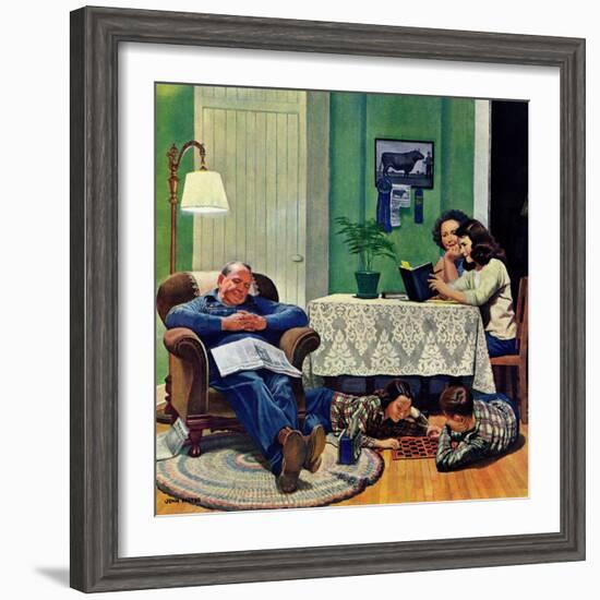 "After Dinner at the Farm," March 27, 1948-John Falter-Framed Giclee Print