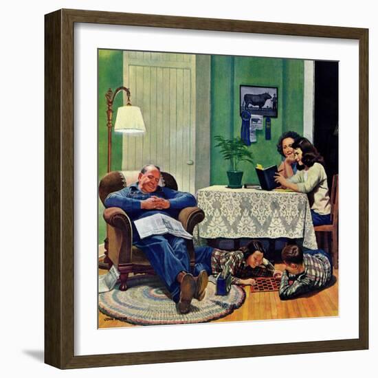 "After Dinner at the Farm," March 27, 1948-John Falter-Framed Giclee Print