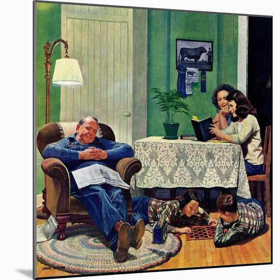 "After Dinner at the Farm," March 27, 1948-John Falter-Mounted Giclee Print